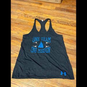 Under Armour Gray Tank Top - One Team One Mission Large